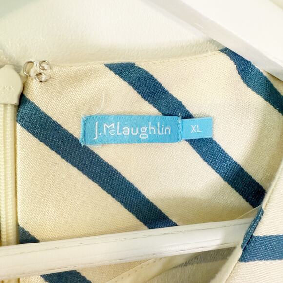 J. McLaughlin Striped Short Sleeve Shift Dress Size XL - Picture 5 of 6